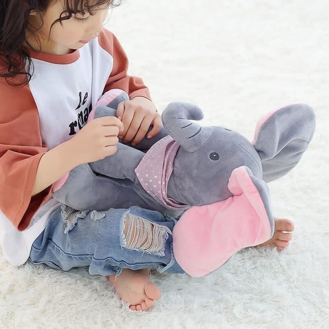 Pavoco Stofftiere & Plüschspielzeug Weicher Baby-Elefant Kuscheltier für Kleinkinder interaktiv Lernfreund Plüsch