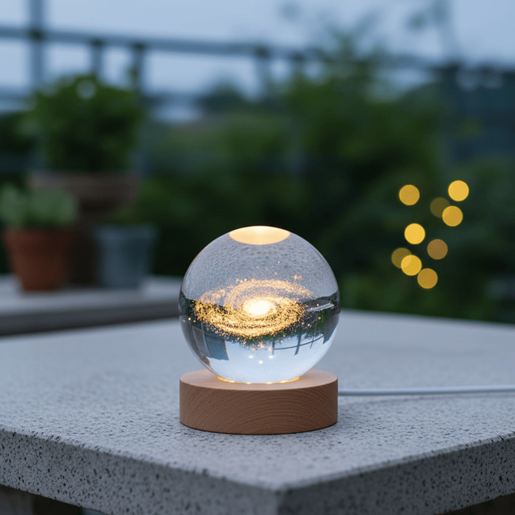 Pavoco Tischlampen Faszinierende LED Leuchte 3D Gravur warmweiß dekorativ Wohnzimmer