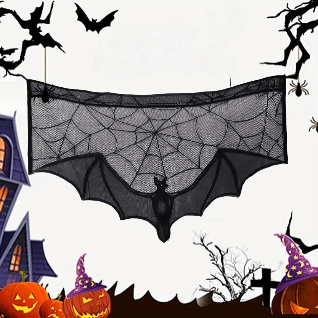 Pavoco Tischläufer Default Eleganter Tischläufer für Damen Halloween schwarz