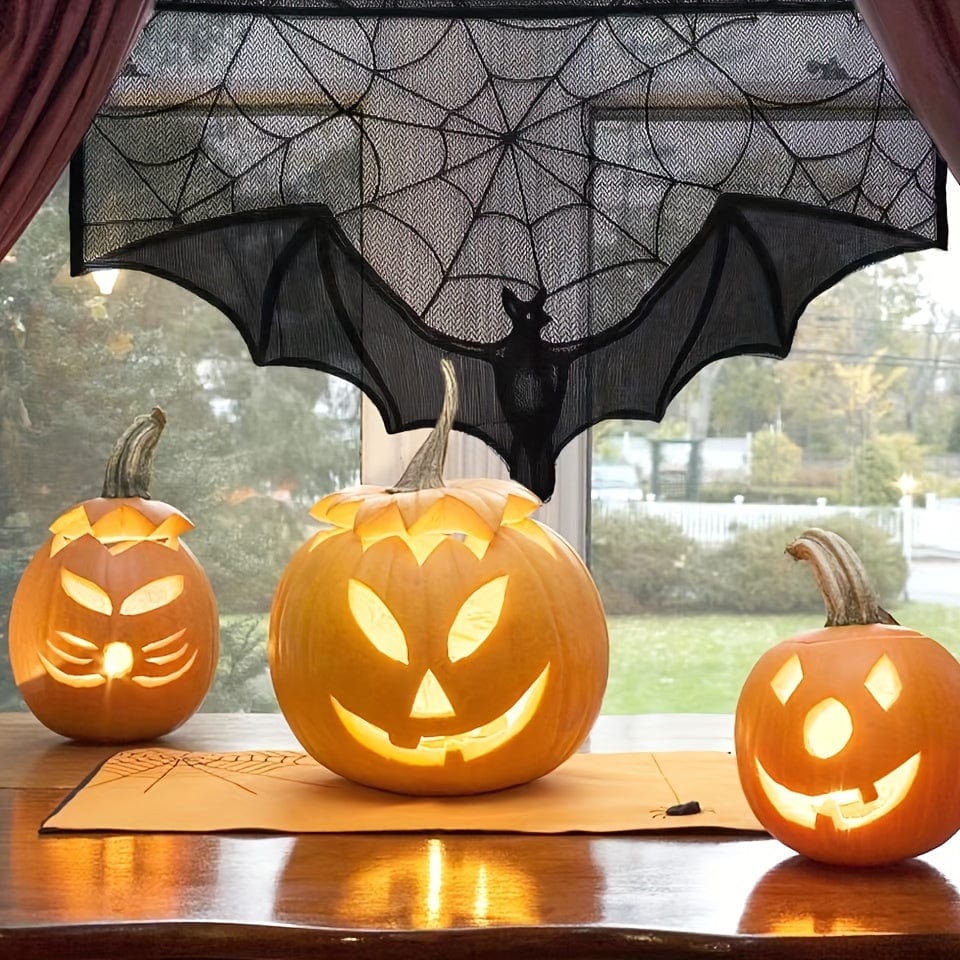 Pavoco Tischläufer Default Eleganter Tischläufer für Damen Halloween schwarz