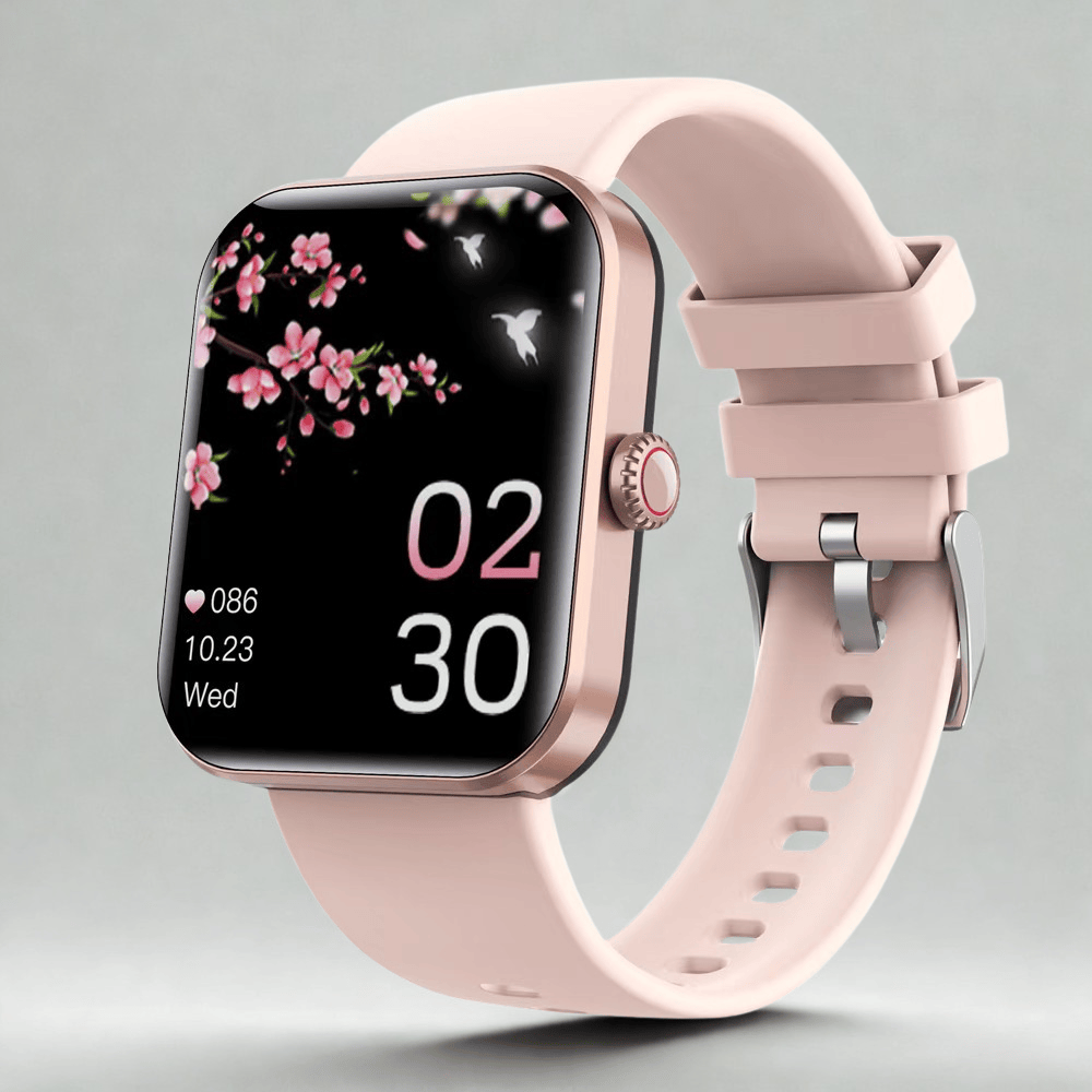 Pavoco Tragbare Technologie Beige Elegante Smartwatch für Unisex mit AMOLED-Display wasserbeständig Gesundheitsüberwachung