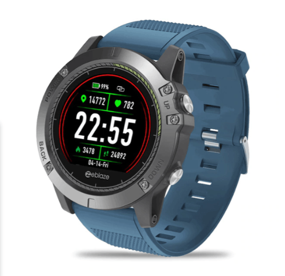 Pavoco Tragbare Technologie Blau Robuste Smartwatch für Männer wasserdicht Fitness Tracking Outdoor