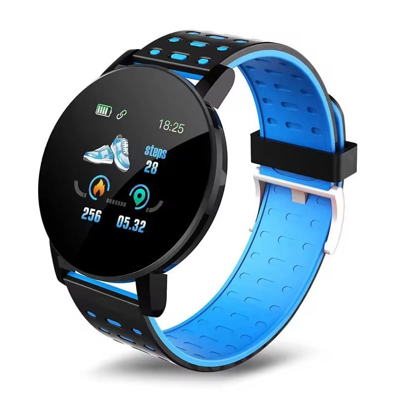Pavoco Tragbare Technologie Blau Sichere Kinder Smartwatch mit GPS Telefonfunktion Gesundheitsmonitoring