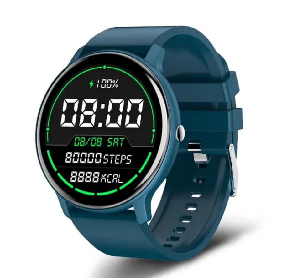 Pavoco Tragbare Technologie Blau Vielseitige Sport Smartwatch für Unisex GPS Fitness Tracker hochgradig langlebig