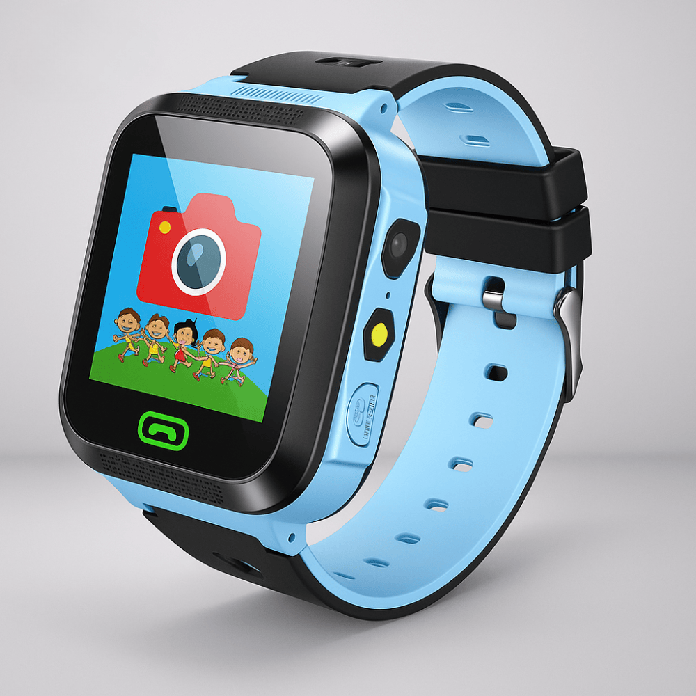 Pavoco Tragbare Technologie Hellblau Bunte Smartwatch für Kinder mit GPS Kamera USB Aufladung kinderuhr zum telefonieren