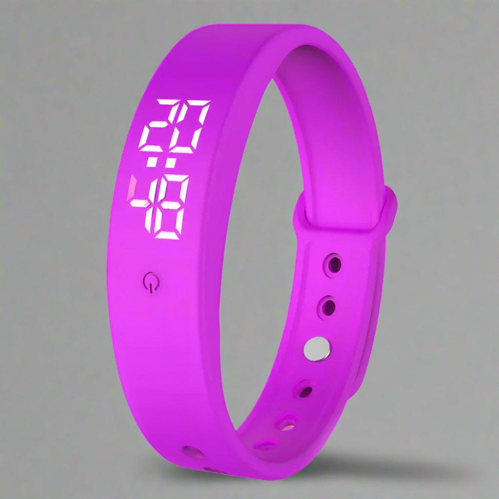 Pavoco Tragbare Technologie Lila Wasserdichte Smartwatch für Unisex Fitness-Tracker leicht mit Temperaturüberwachung