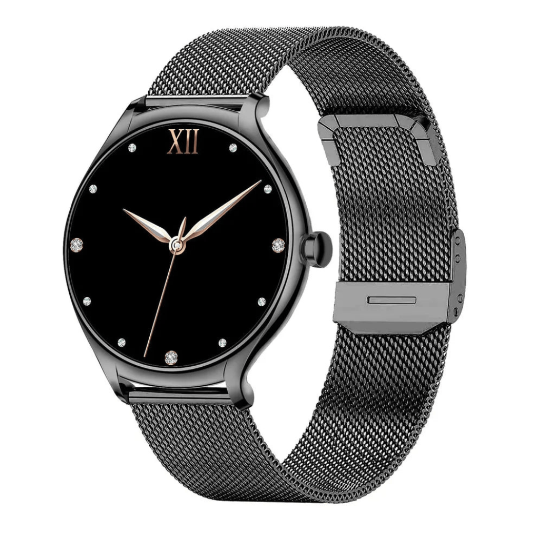 Pavoco Tragbare Technologie Platin Elegante Smartwatch für Damen vielseitig gesundheitsorientiert