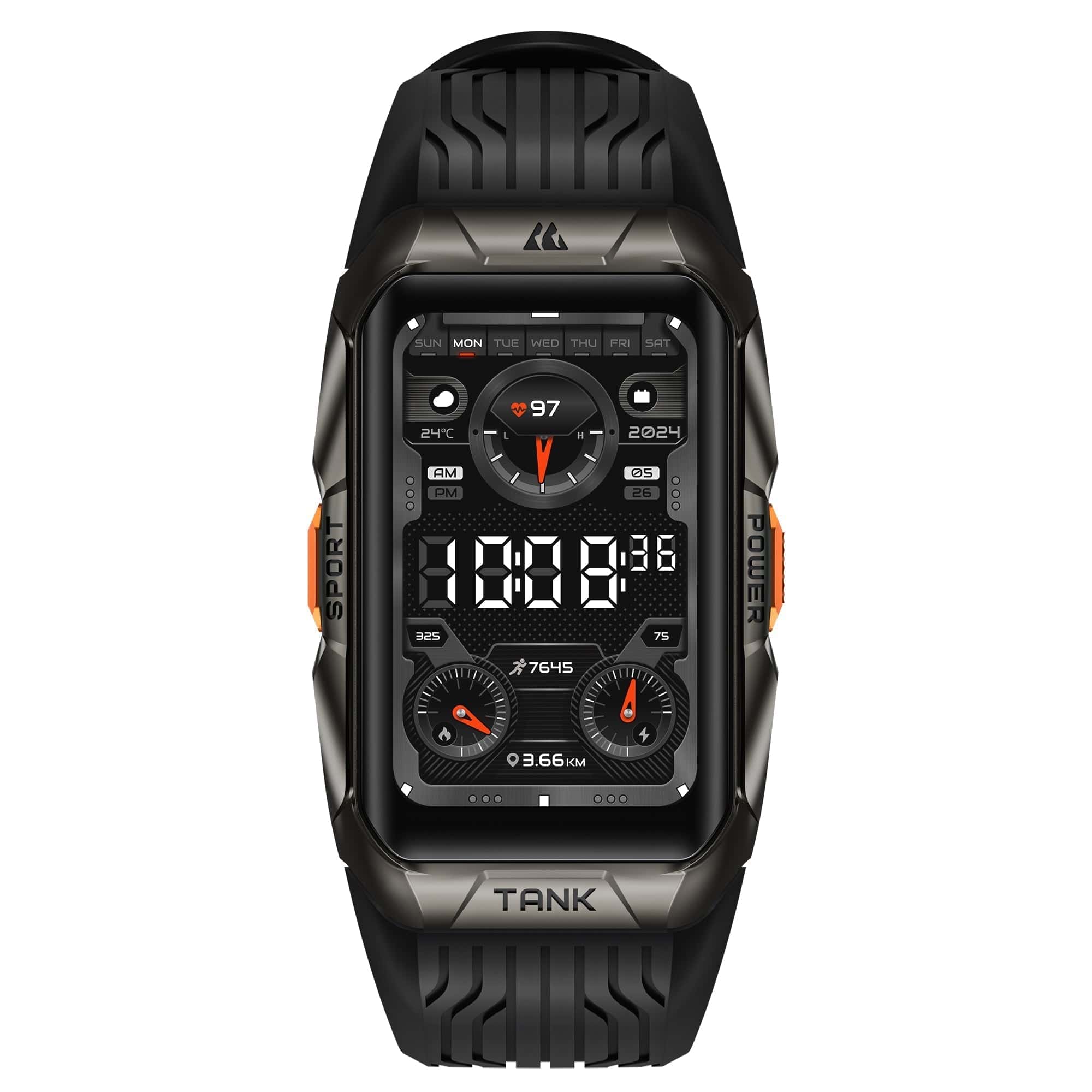 Pavoco Tragbare Technologie Robuste Smartwatch für Unisex wasserdicht Militärqualität AMOLED 170 Sportmodi