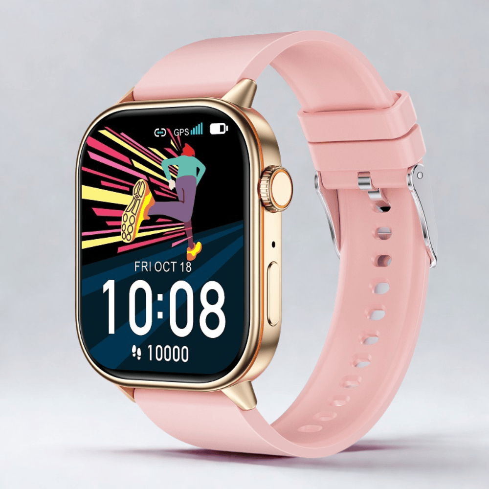 Pavoco Tragbare Technologie Rosa Elegante Smartwatch für Unisex wasserdicht mit Silikonarmband Fitness Tracker