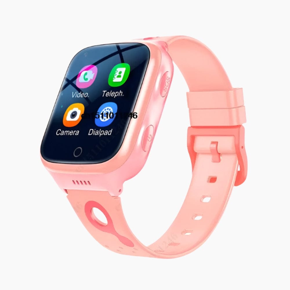 Pavoco Tragbare Technologie Rosa Wasserdichte GPS-Smartwatch für Kinder mit Videoanrufen sicher und robust