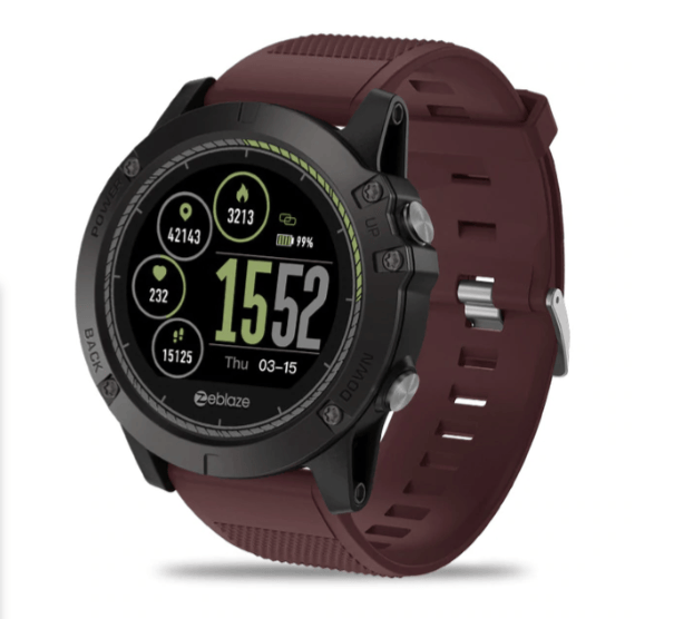 Pavoco Tragbare Technologie Rot Robuste Smartwatch für Männer wasserdicht Fitness Tracking Outdoor
