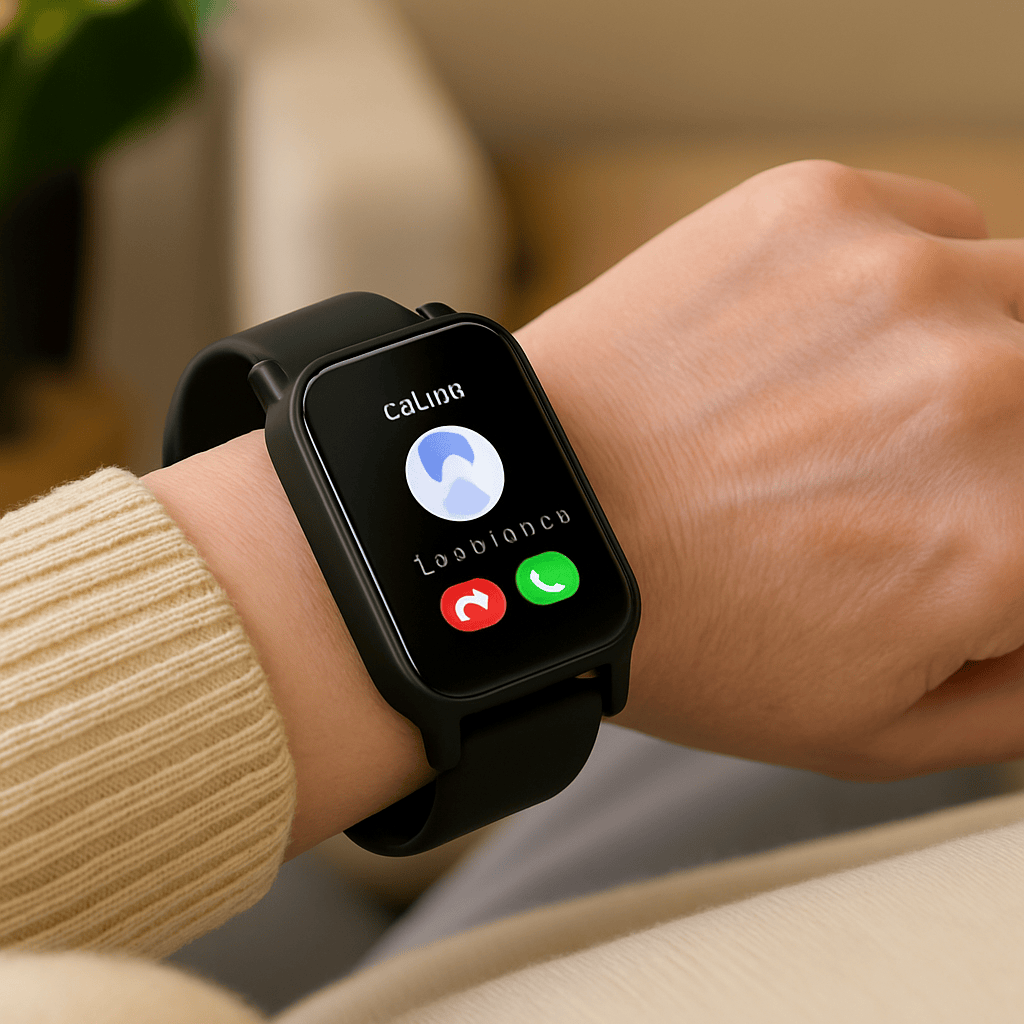 Pavoco Tragbare Technologie Schwarz Intelligente Smartwatch für Senioren wasserdicht mit GPS Tracker SOS Alarm