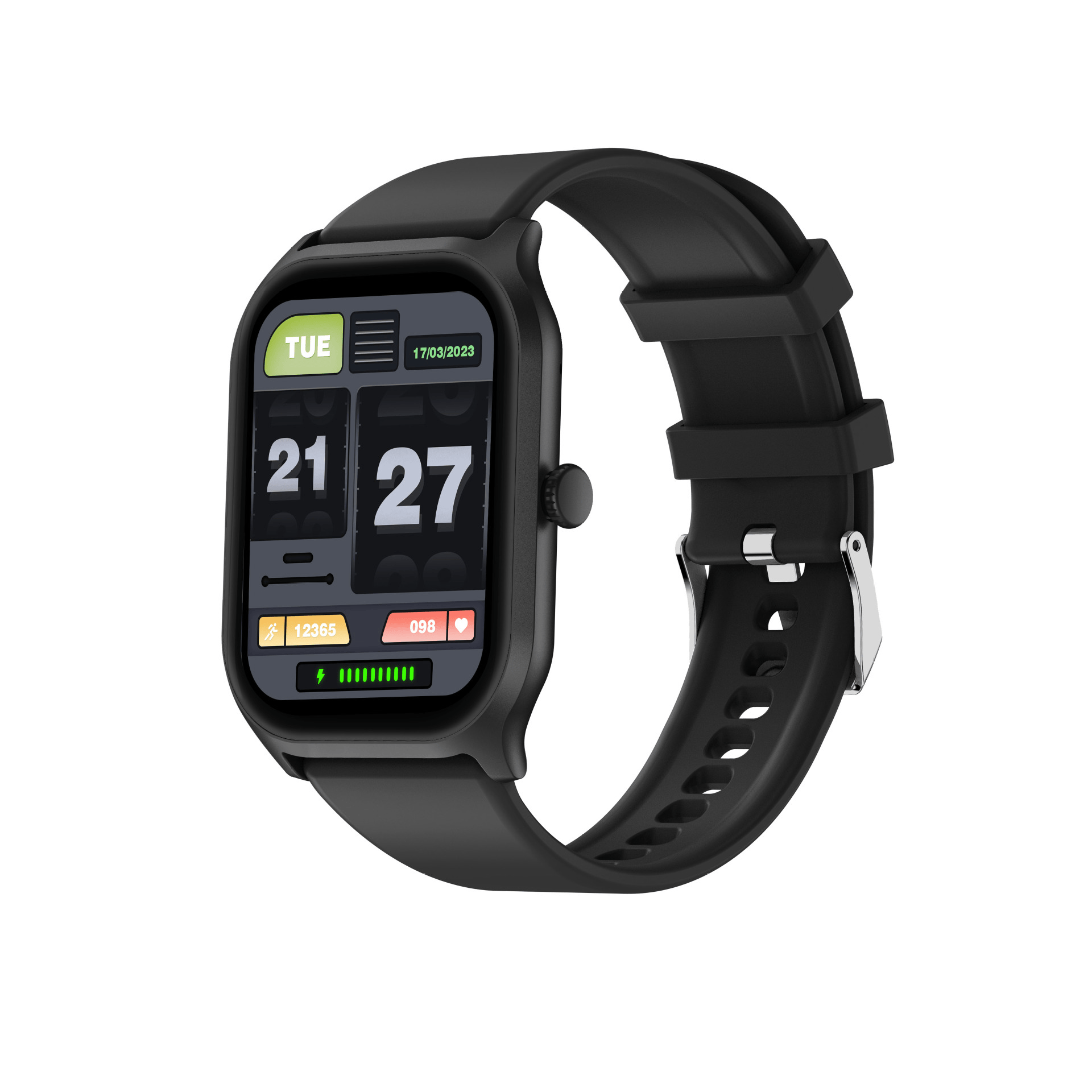 Pavoco Tragbare Technologie Schwarz Moderne Fitness Smartwatch für Unisex groß Display langlebig Gesundheitsüberwachung