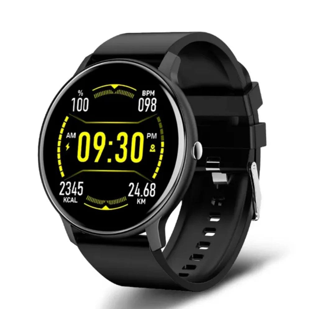 Pavoco Tragbare Technologie Schwarz Vielseitige Sport Smartwatch für Unisex GPS Fitness Tracker hochgradig langlebig