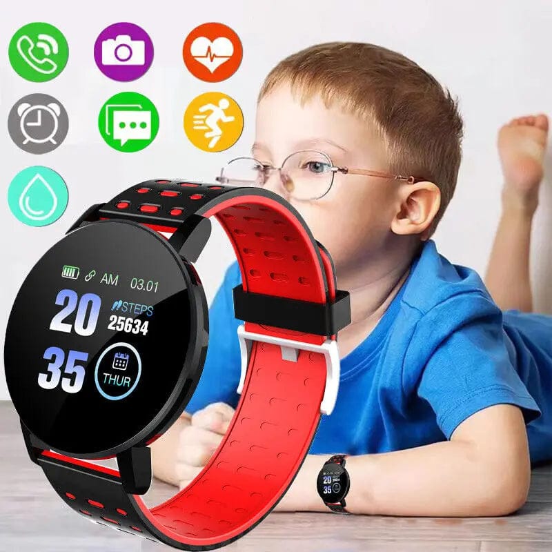 Pavoco Tragbare Technologie Sichere Kinder Smartwatch mit GPS Telefonfunktion Gesundheitsmonitoring