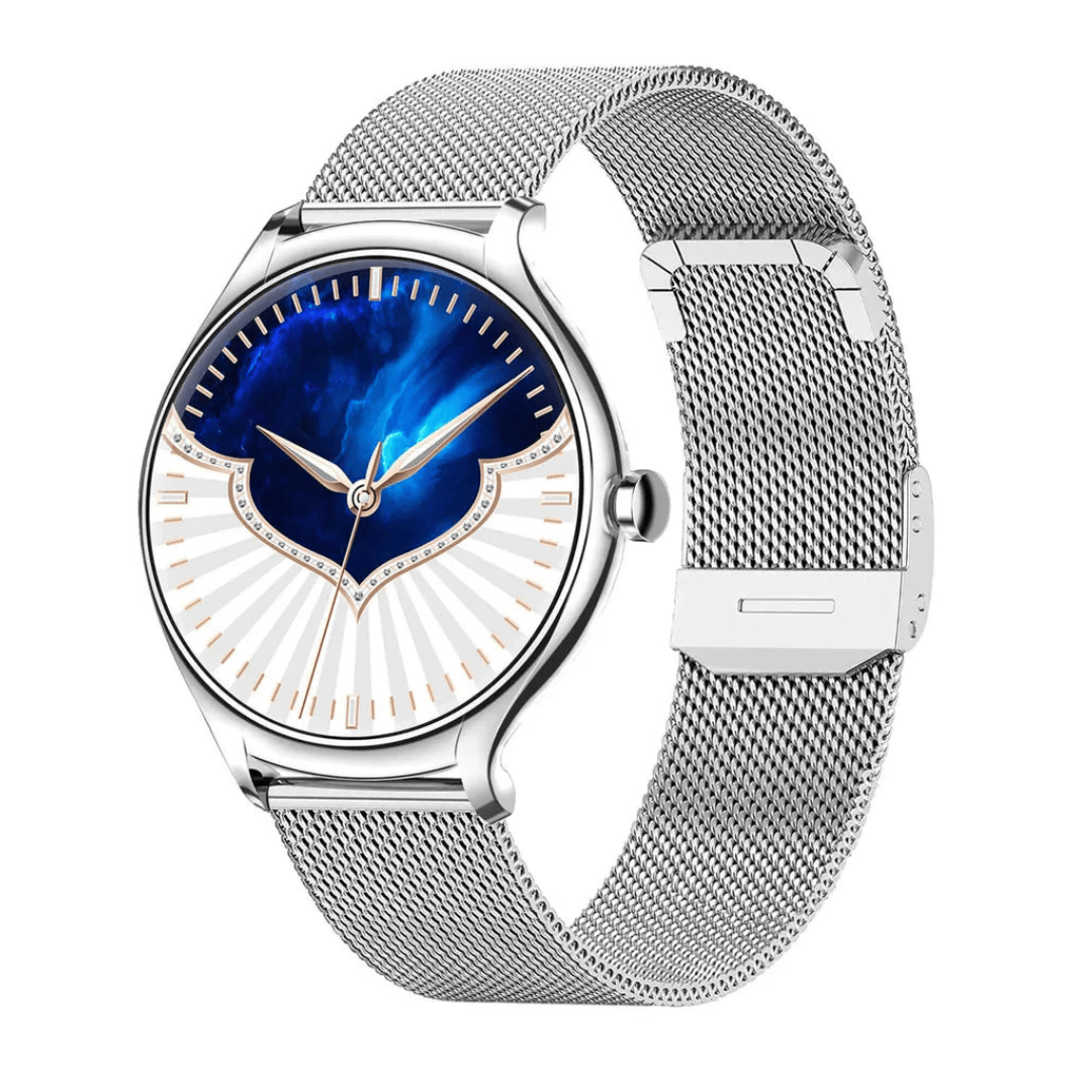 Pavoco Tragbare Technologie Silber Elegante Smartwatch für Damen vielseitig gesundheitsorientiert