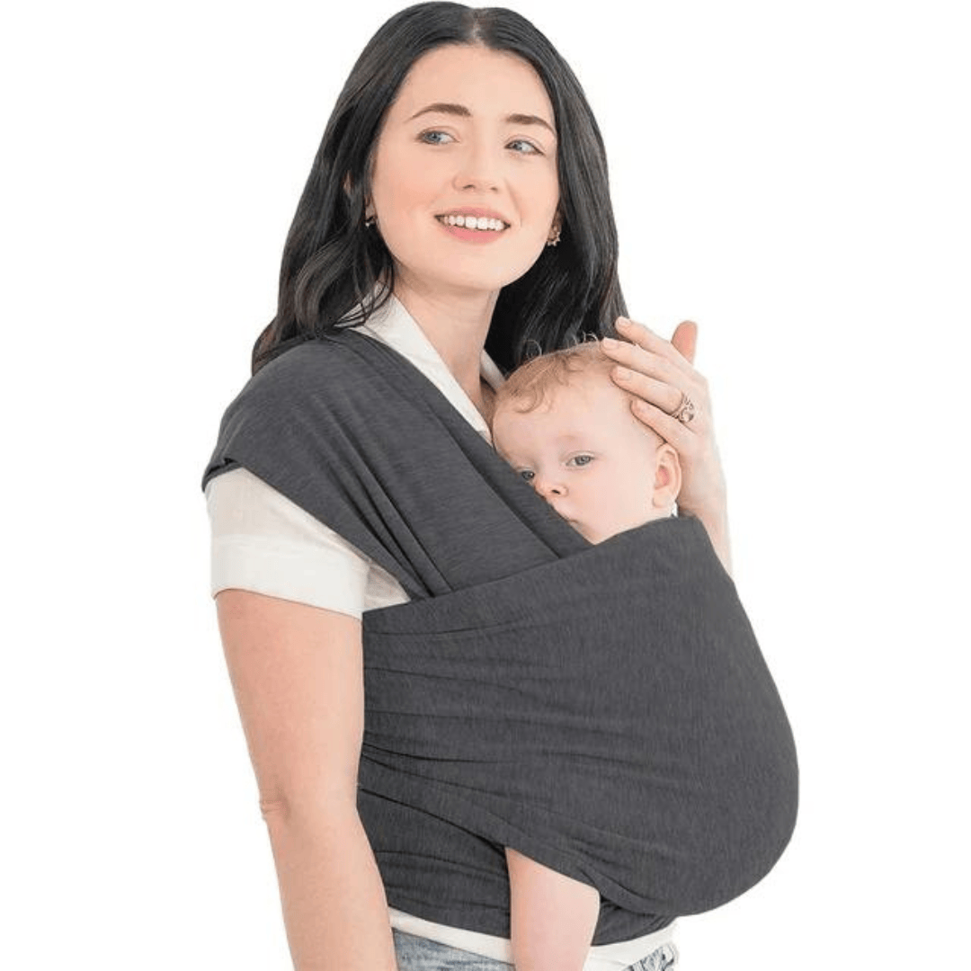 Pavoco Tragetücher Grau Ergonomische Babytrage für Eltern atmungsaktiv verstellbar von Geburt bis Kleinkind