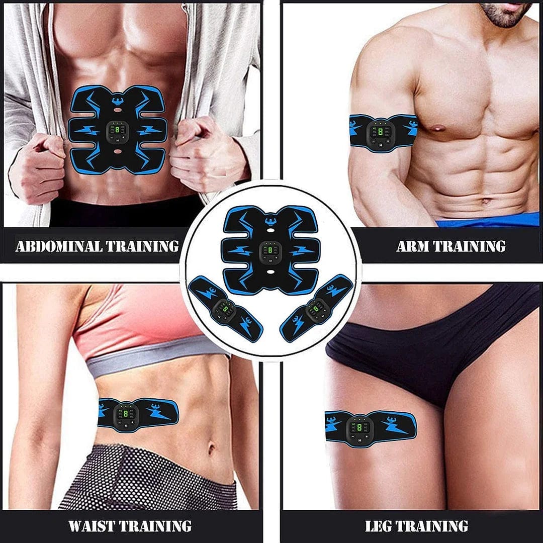 Pavoco Übungs- und Fitnessgeräte Innovativer Abs-Stimulator für Unisex tragbar USB wiederaufladbar Muskelaufbau Fitness