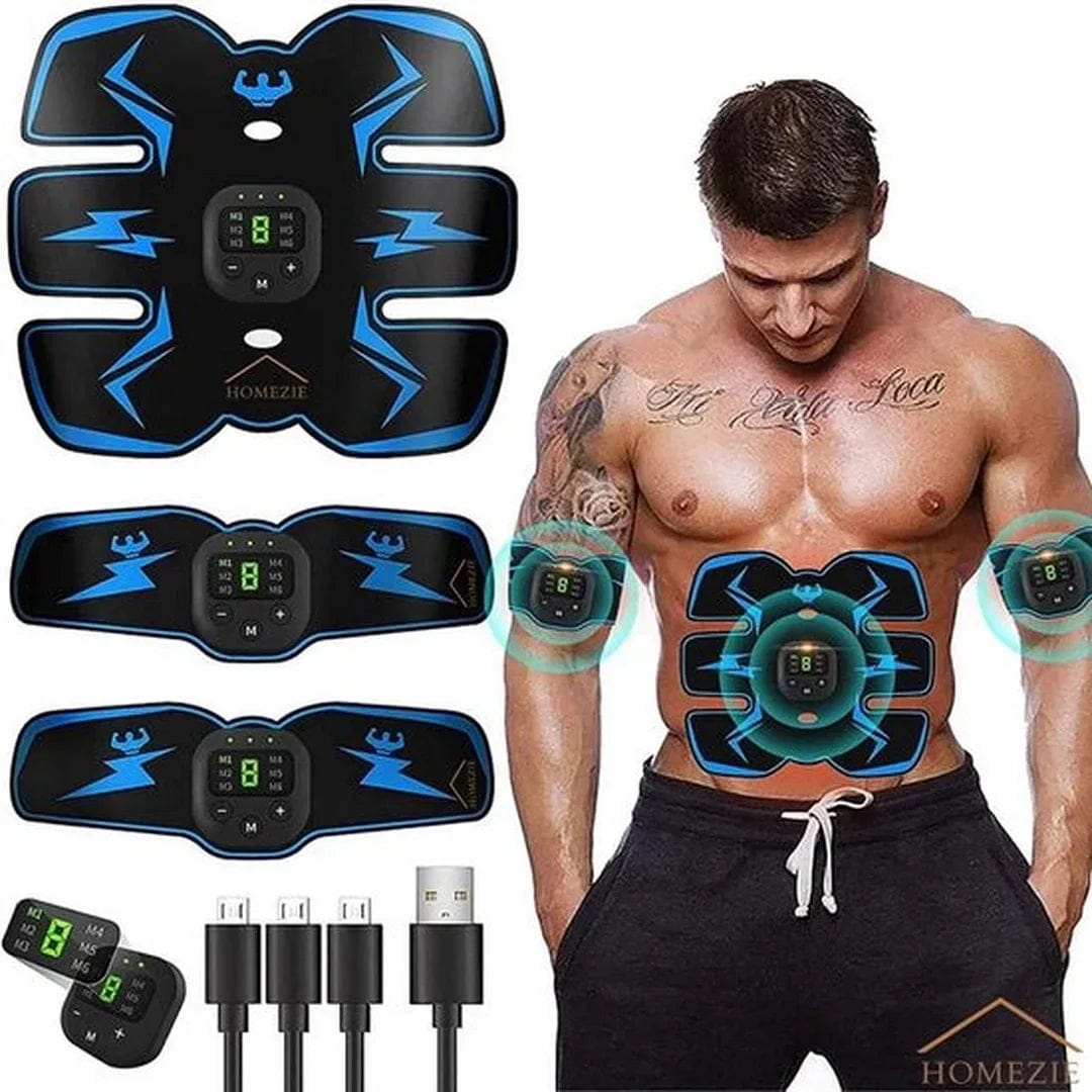 Pavoco Übungs- und Fitnessgeräte Innovativer Abs-Stimulator für Unisex tragbar USB wiederaufladbar Muskelaufbau Fitness