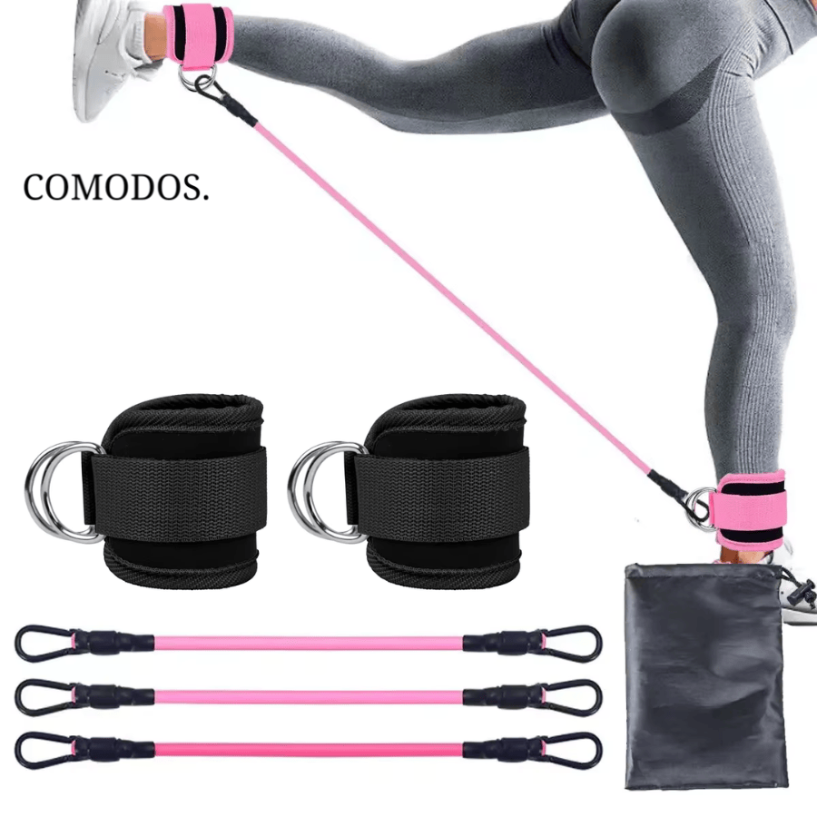 Pavoco Übungsbänder Schwarz Kompakte Trainingsbänder für Unisex Fitness tragbar vielseitig effektiv