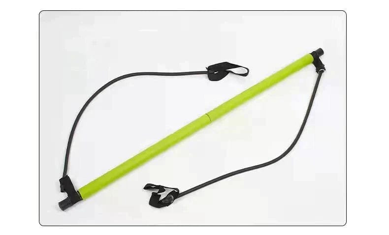 Pavoco Übungsgeräte Gelb Leichtes Pilates Stangen Set für Unisex tragbar mit verstellbaren Widerstandsbändern