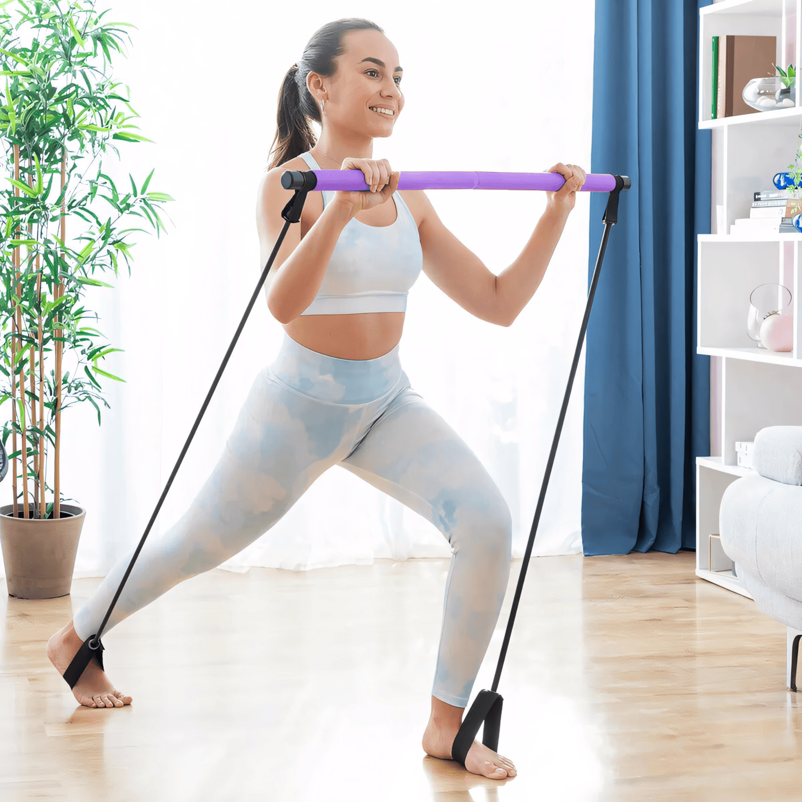 Pavoco Übungsgeräte Gelenkschonende Pilates-Stange für Unisex kompakt vielseitig ganzkörpertraining