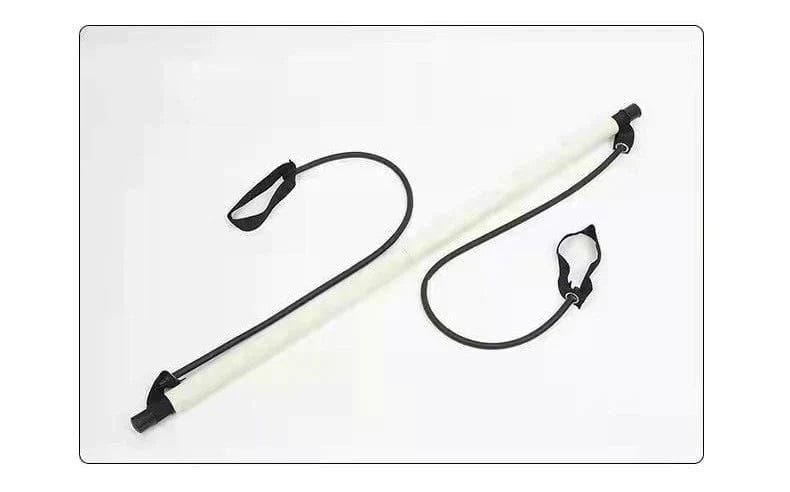Pavoco Übungsgeräte Weiß Leichtes Pilates Stangen Set für Unisex tragbar mit verstellbaren Widerstandsbändern