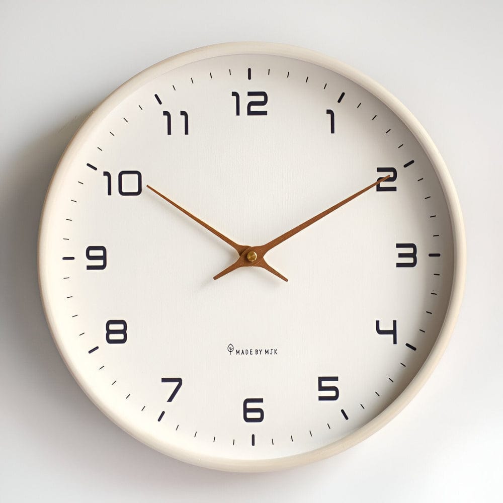 Pavoco Uhren Creme / 25x25cm Elegante Wanduhr für Unisex Holz modern minimalistisch vielseitig