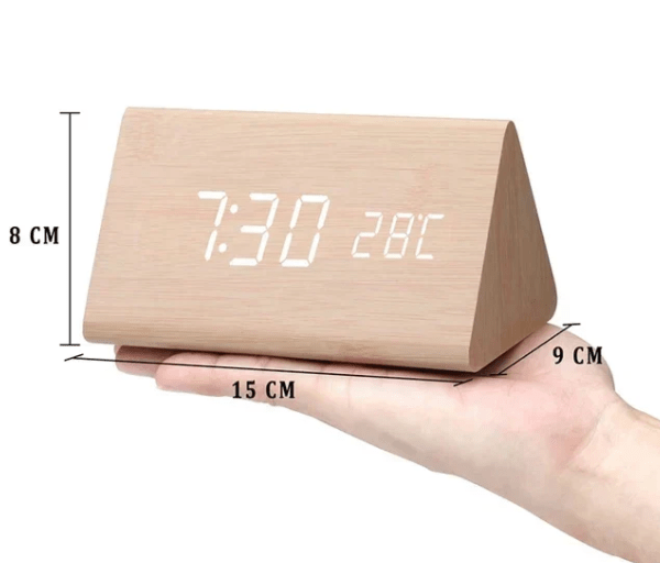Pavoco Uhren Elegante Smart Uhr für Unisex aus Holz mit Sprachsteuerung und sanfter LED-Helligkeit
