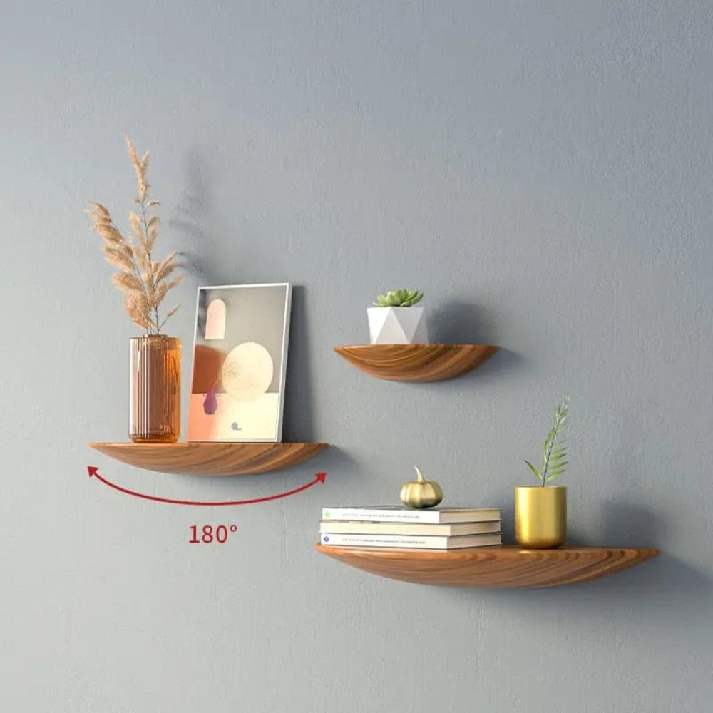 Pavoco Wandregale Elegantes Wandregal für Unisex aus Holz skulptural modern