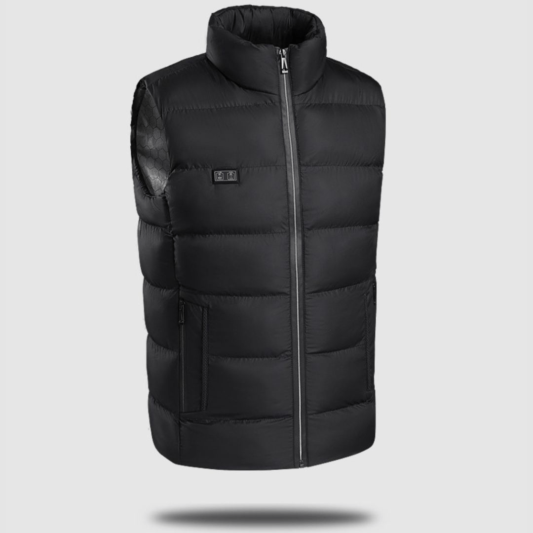 Pavoco Westen Schwarz / S Beheizte Weste für Unisex wasserabweisend komfortabel Winter 3 Temperaturstufen
