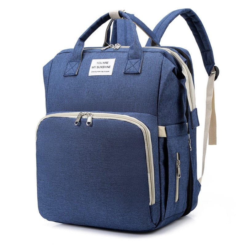 Pavoco Windeltaschen Marineblau Multifunktionaler Rucksack für Eltern tragbares Babybett Wickeltasche wasserdicht