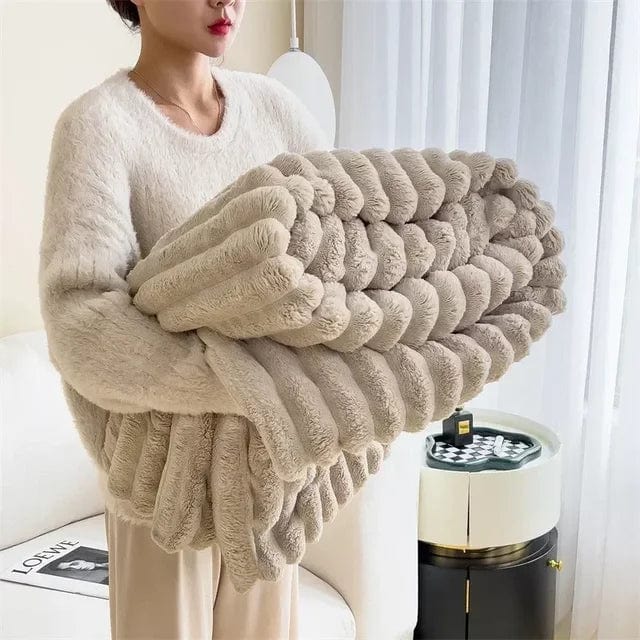 Pavoco Wurfdecken Hellgrau / 120x200 cm Weiche Plüsch Maxi Decke für Unisex luxuriös warm vielseitig